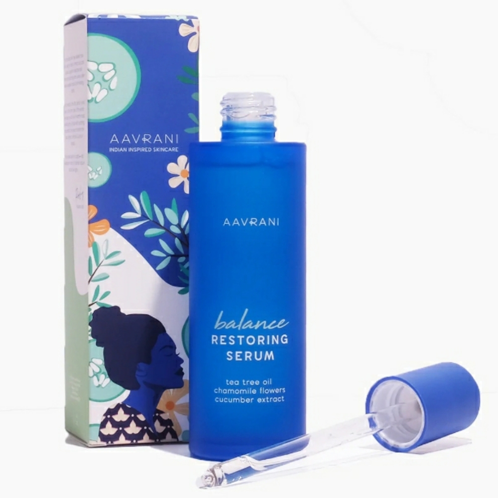 AAVRANI BALANCE RESTORING SERUM WITH TEA TREE OIL, CHAMOMILE FLOWERS & CUCUMBER